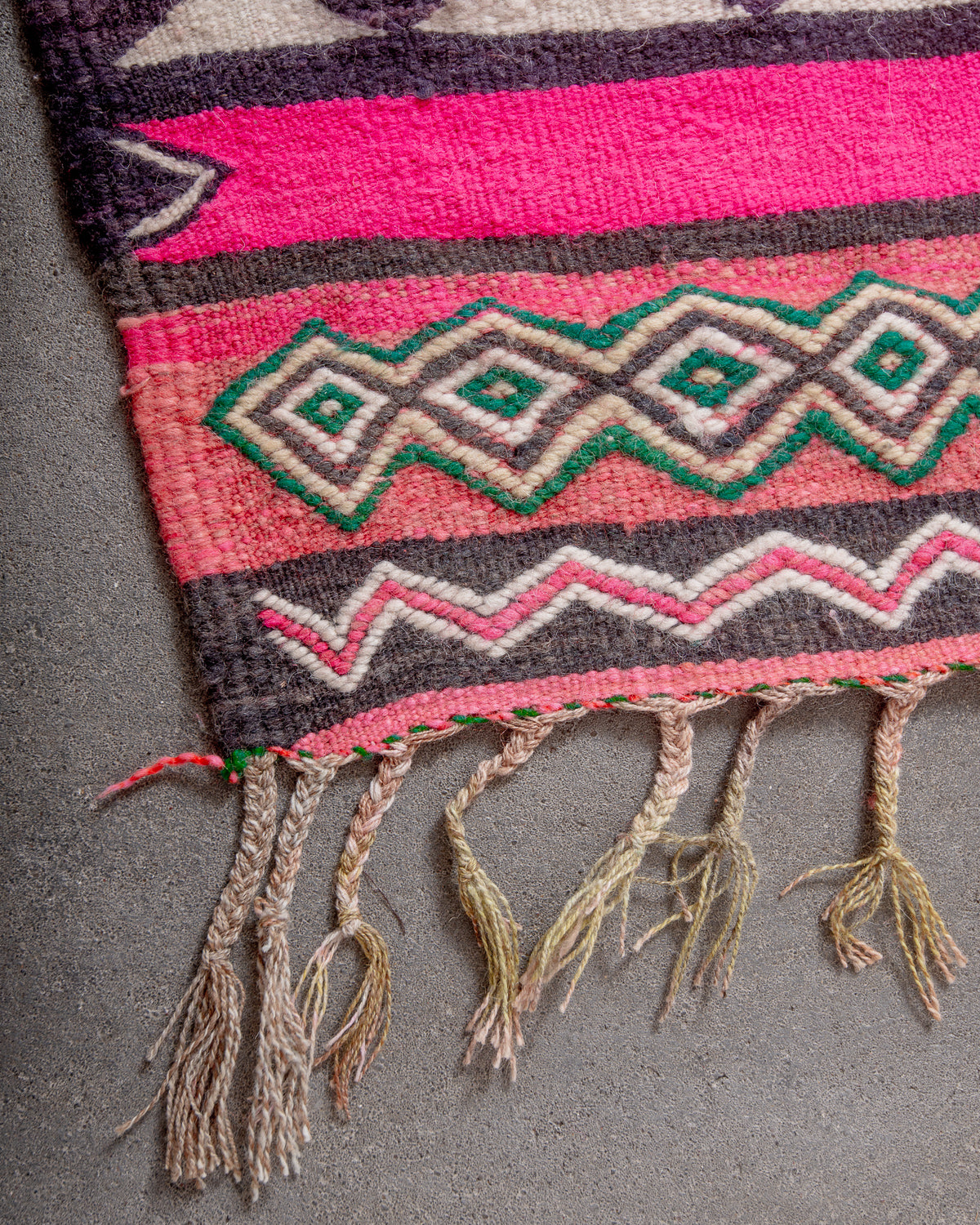 Modern, designer, handcrafted Berber rug from Morocco. Vintage Kelim carpet with beautiful designs and robust flat weave out of wool.